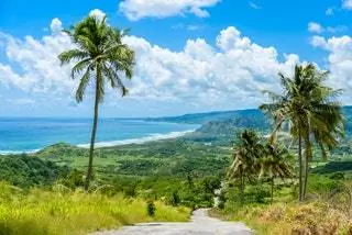 Вид с Cherry Tree Hill на тропическое побережье Барбадоса