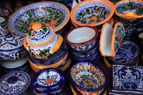 Керамика Талавера Рынок Эль Париан Пуэбла Мексика