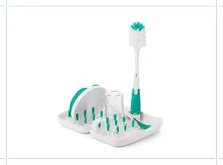 OXO Tot OnTheGo Полка для сушки с щеткой для бутылок