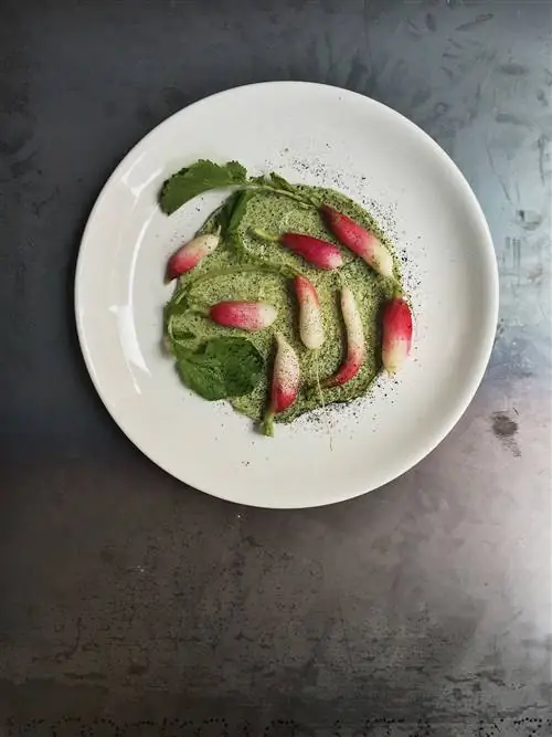 Завтрак с редисом и маслом из морских водорослей в Wildair