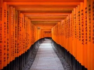 На изображении может находиться здание, архитектура, храм, ворота, поклонение и святыня тории.