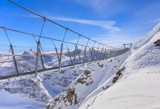 Прогулка по скале Титлис, Швейцария