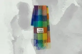 Шарф Acne Studios Multi в клетку синего, оранжевого и зеленого цветов