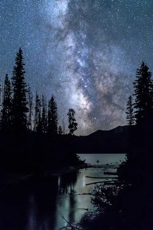 Млечный Путь Озеро Альтурас. деревья. наблюдение за звездами