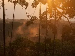 На изображении может находиться природа свет вспышка на улице погода солнечный свет небо туман сумерки красное небо закат рассвет и восход солнца