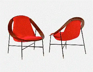 Изображение может содержать стул мебели и холст