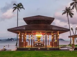 Это изображение может содержать Беседка Растение Arecaceae Пальма Дерево Человек и человек