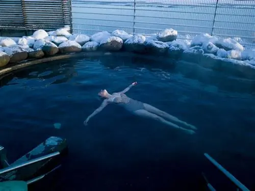 Это изображение может содержать Плавание в воде Человеческий спорт Спорт Человек Бассейн на открытом воздухе Природа и плавательный бассейн