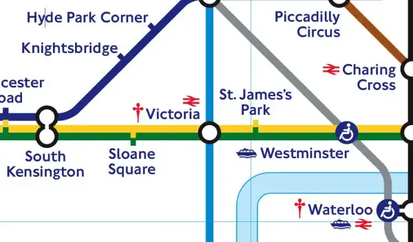 Карта лондонского метро Victoria Station