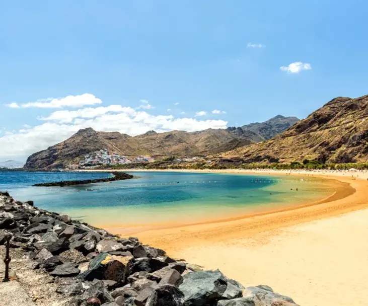 пляж Тенерифе скалы море пляж Тенерифе скалы море
