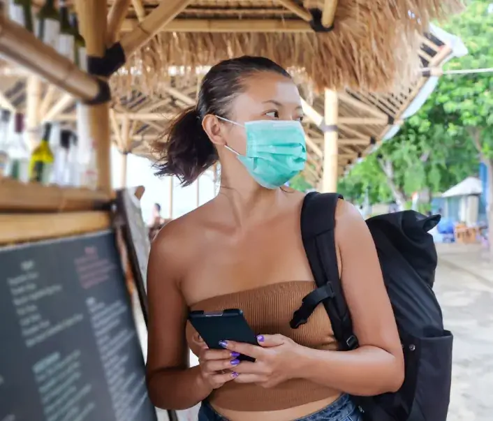Маска путешественника тропический covid Бали