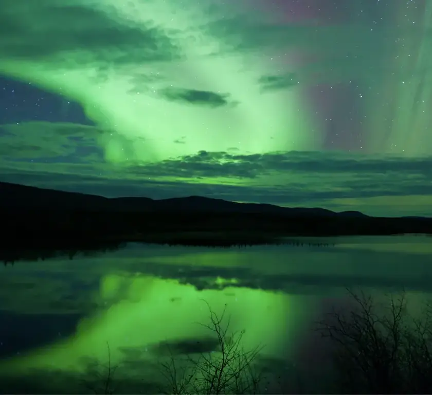 Канада северное сияние вода