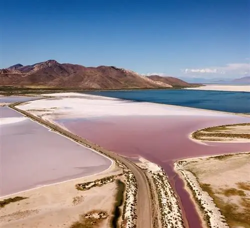 Большое Соленое озеро, остров Юта, горная вода, розовый соленый пляж