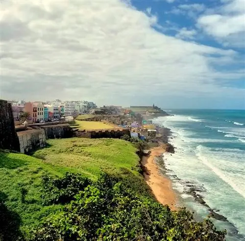 Береговая линия Пуэрто-Рико, старый Сан-Хуан