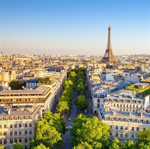 вид на Париж в сторону Эйфелевой башни