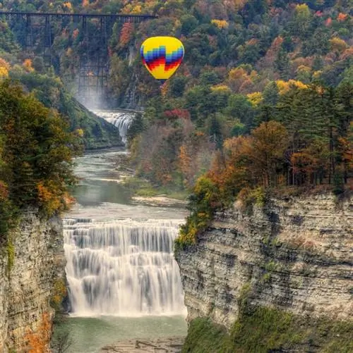 Полеты на воздушном шаре в государственном парке Летчворта над ущельем
