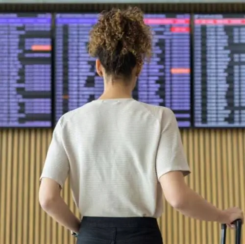 женский чемодан на борту самолета