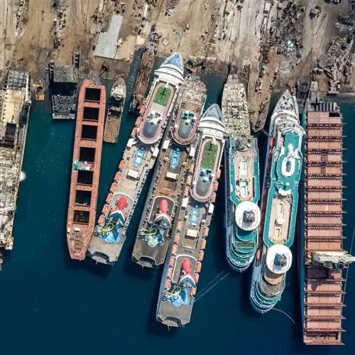 круизные лайнеры с воздуха