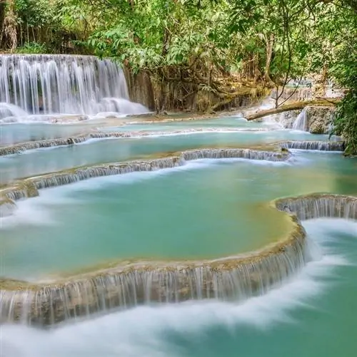 Захватывающие дух каскады водопада Куанг Си, Луанг Прабанг, Лаос