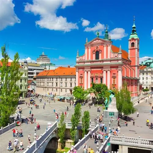 Площадь Прешерен, Любляна, столица Словении.