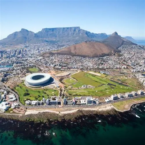 Вид с воздуха на Кейптаун, Южная Африка.