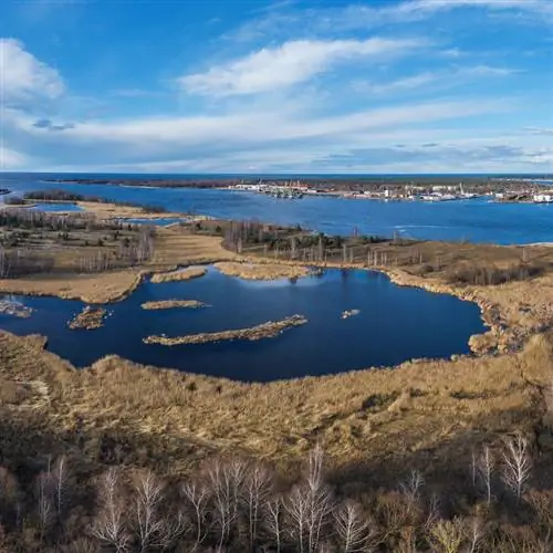 Аэрофотоснимок сельской местности Латвии, Восточной Европы