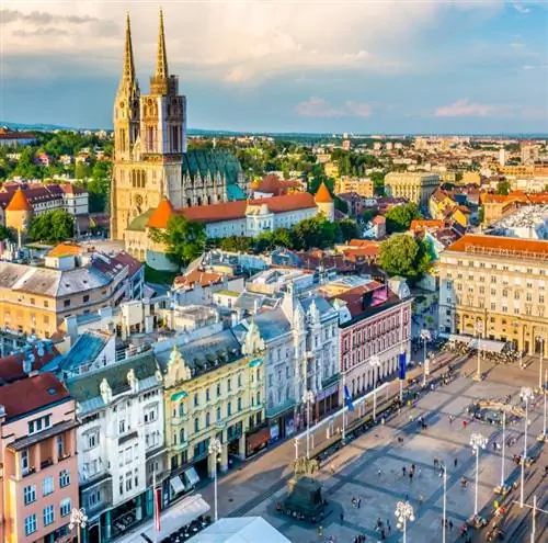 Вид на центральный Загреб, столицу Хорватии