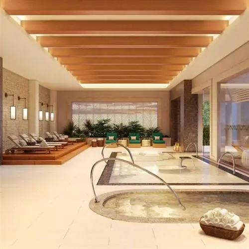 Внутренний вид спа-центра в заповеднике острова Маргаритавилль на Ривьере Майя