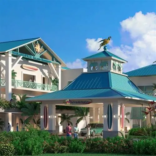 Внешний вид на вход в заповедник острова Маргаритавилль Ривьера-Майя