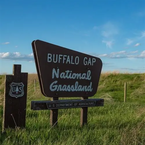 Вывеска национальных пастбищ Буффало-Гэп.