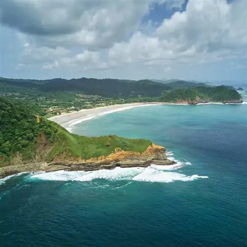 Вид с воздуха на побережье Никарагуа, Никарагуа, Центральная Америка