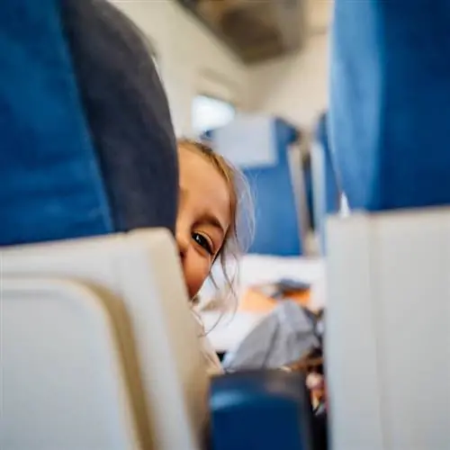 молодая девушка в самолете