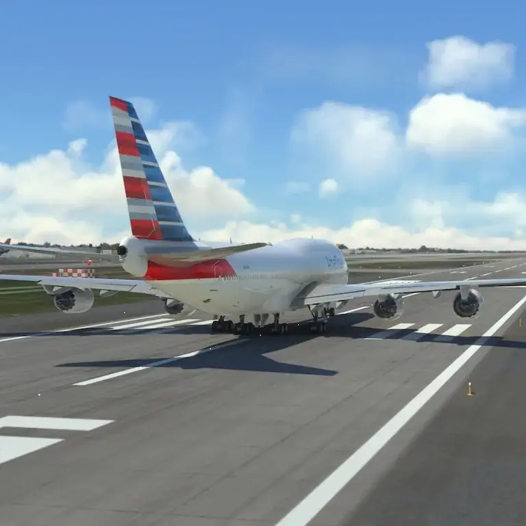 Самолет American Airlines собирается взлететь из неизвестного аэропорта