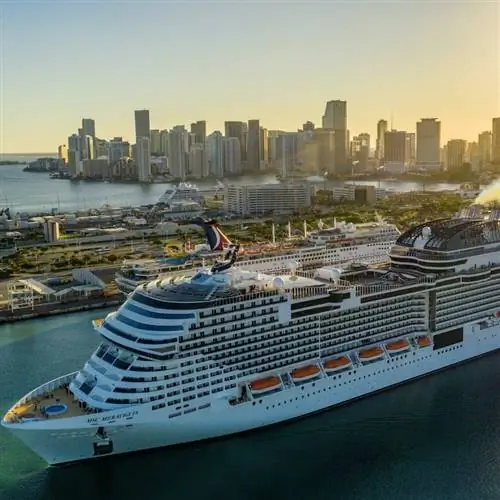 MSC Meraviglia, аэрофотоснимок Майами