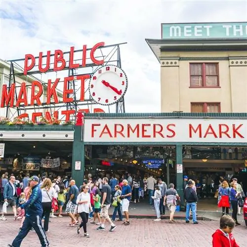 Рынок Пайк-Плейс летом, Сиэтл, Вашингтон