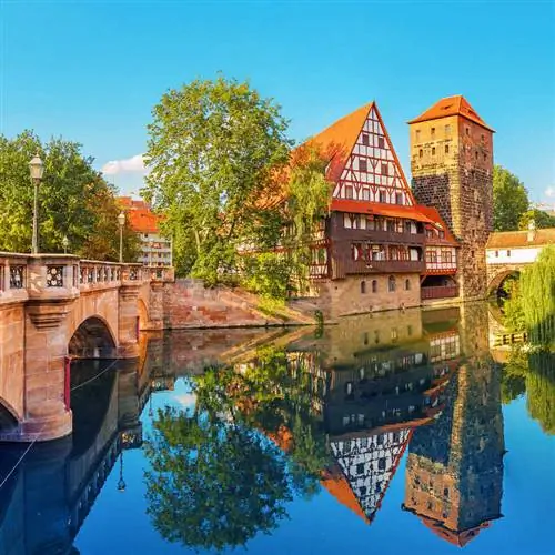 Фахверковые дома в Нюрнберге, Германия, Европа