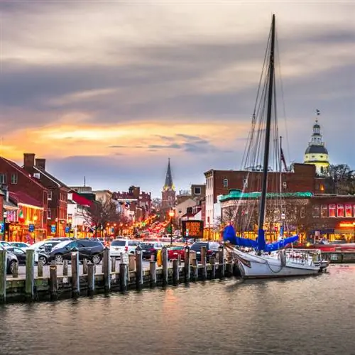 Аннаполис с лодками в воде