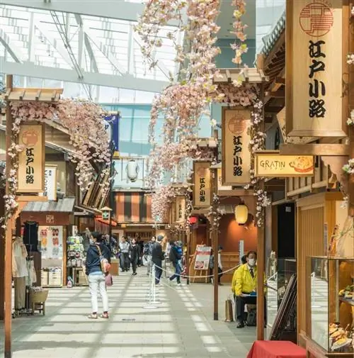 Зона туристического сувенирного магазина Ханэда в международном аэропорту Токио