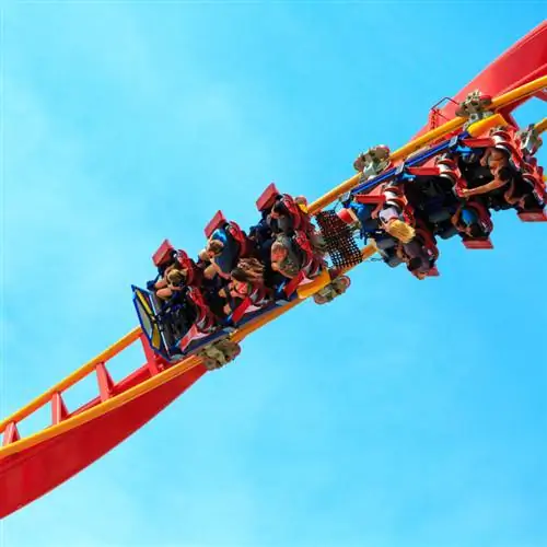 люди крутятся на американских горках