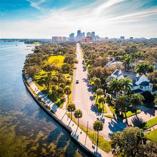 Живописный, Дорога, Где, Океан, Встречается, Город, Вид, Куда, Центр города