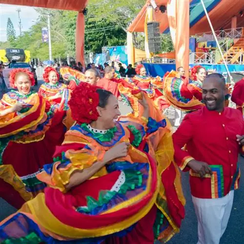 люди танцуют на фестивале в Сантьяго, Доминиканская Республика