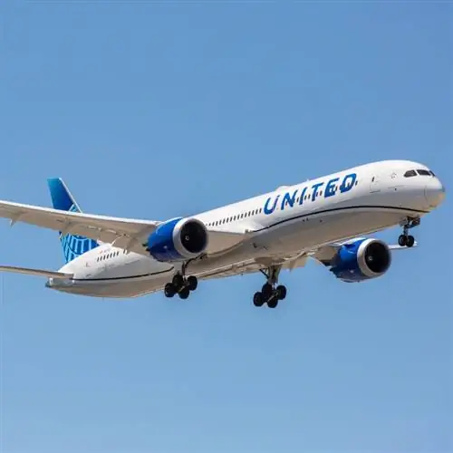 Самолет United Airlines летит