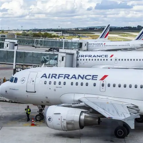 Ряд самолетов Air France на земле