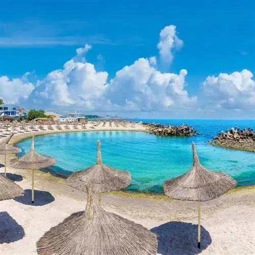 Пляж Юпитер, Мамая, на Черноморском побережье Румынии, Восточная Европа, Балканский полуостров