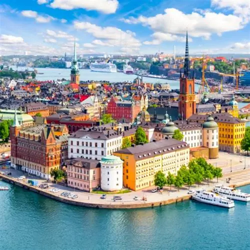 Старый город Стокгольма (Гамла Стан) с вершины мэрии, Швеция