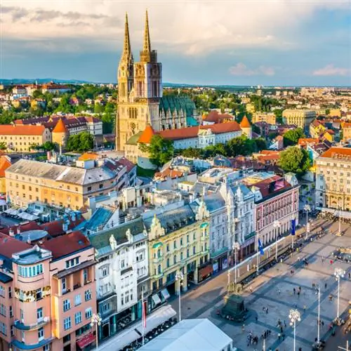 вид на старый город Загреба