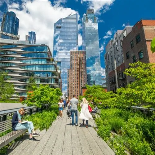 Высокий садовый мост в Нью-Йорке