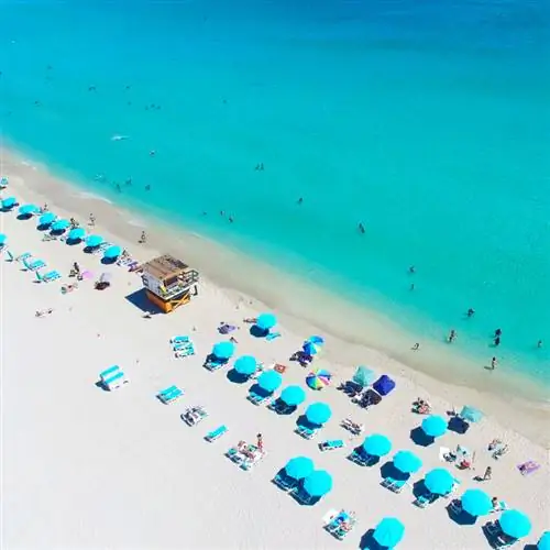 Вид с воздуха на южный пляж в Майами