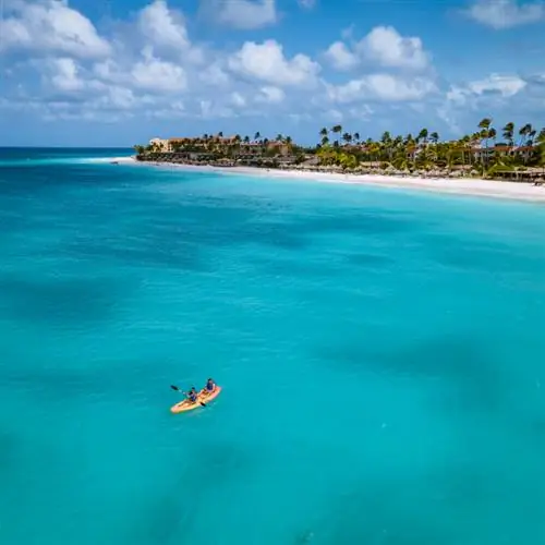 пара на каяках на Арубе