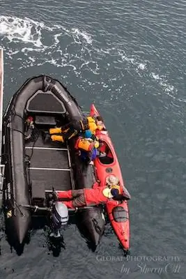 Посадка на каяк с корабля